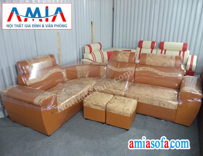Sofa da góc hiện đại hợp phòng khách trung bình giá rẻ chỉ có tại AmiA