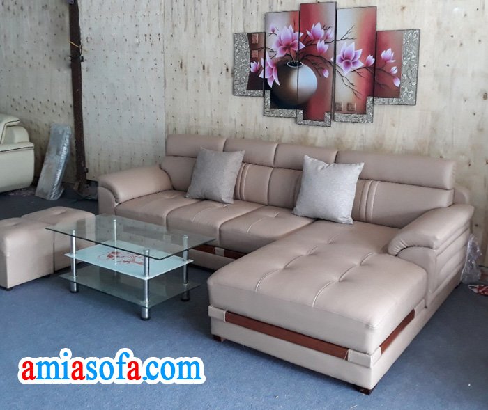 Kho nội thất AmiA Hà Nội có bán sofa da đẹp kê phòng khách hiện đại