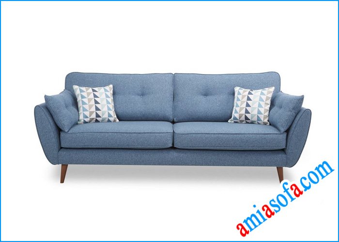 Hình ảnh mẫu sofa văng 2 chỗ ngồi đẹp AmiA-3006b mầu phớt xanh dương