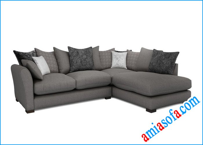 Hình ảnh mẫu sofa nỉ mầu ghi xẫm được nhiều người ưa thích