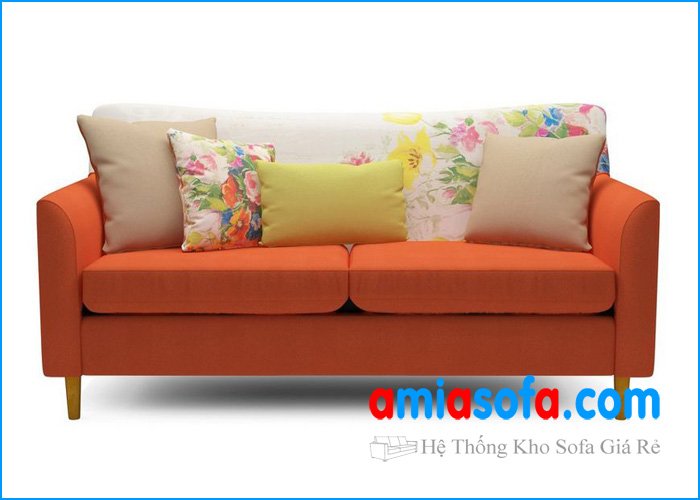 Hình ảnh mẫu ghế sofa văng nỉ đẹp SFV 1407A mầu nỉ cam