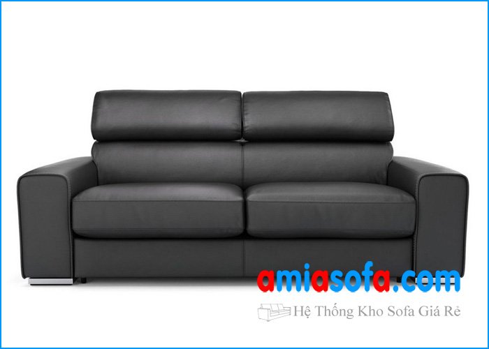 Hình ảnh mẫu ghế sofa văng SFV 1607C có da mầu đen