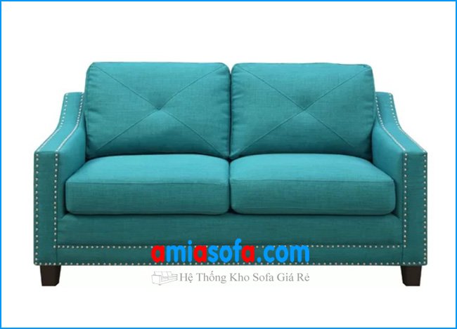 Mẫu ghế sofa văng nỉ đẹp màu xanh