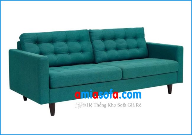 Ghế sofa văng nỉ mầu xanh với thiết kế trẻ trung