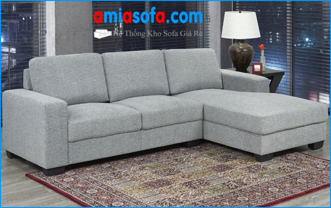 Hình ảnh mẫu ghế sofa phòng khách đẹp dạng sofa góc chất nỉ vải