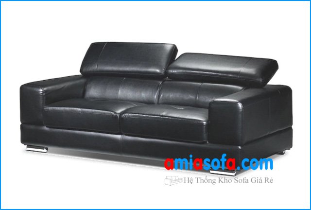 Mẫu ghế sofa văng da mầu đen
