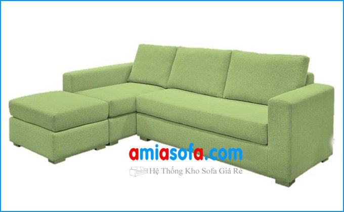Mẫu sofa góc đẹp với chất nỉ vải mầu xanh trẻ trung