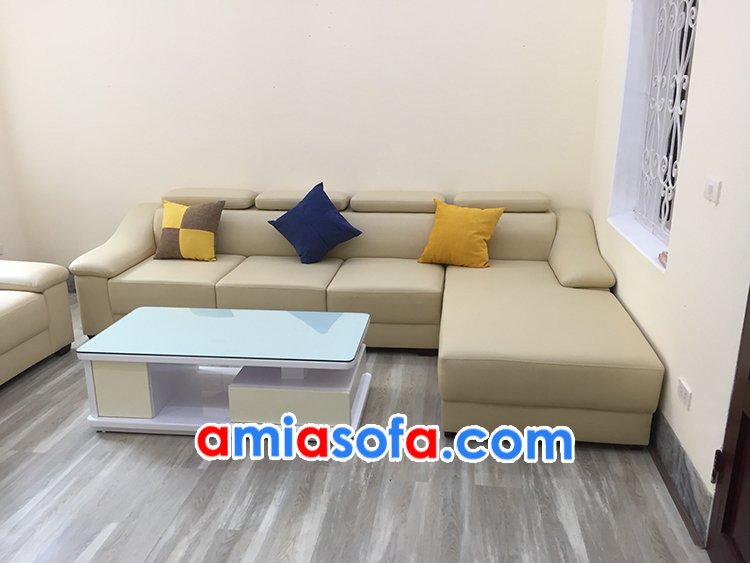 SFD 206 mẫu sofa da dạng góc sang trọng