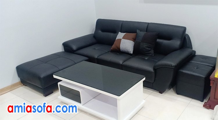 sofa da SFD 237 màu da thanh lịch