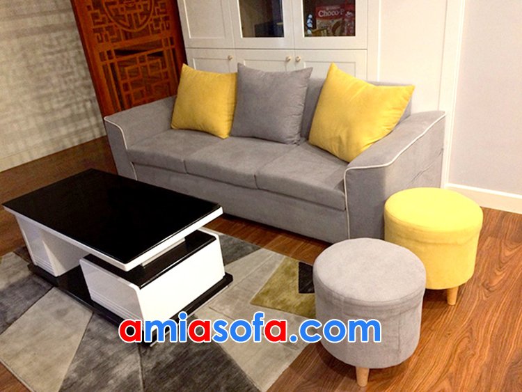 Ghế sofa nỉ văng mini cho phòng khách nhỏ hiện đại