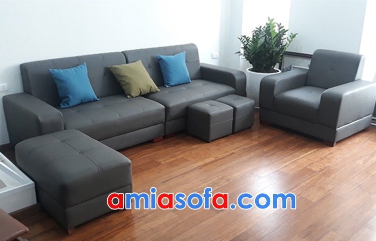Ghế sofa văng da đẹp cho phòng khách chung cư hiện đại