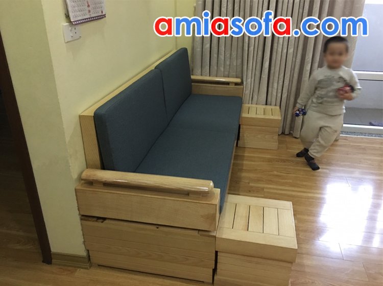 mẫu ghế sofa văng gỗ mini