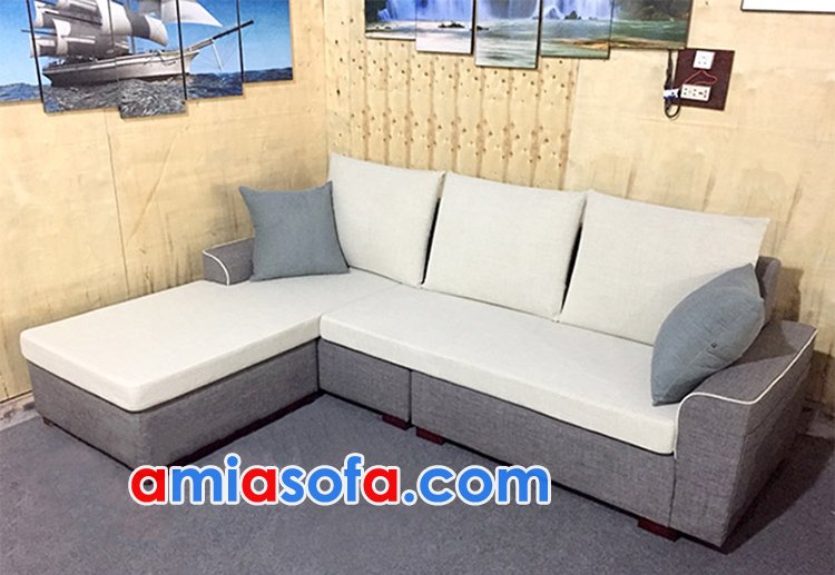 Mẫu ghế sofa nỉ góc chữ L đẹp giá rẻ