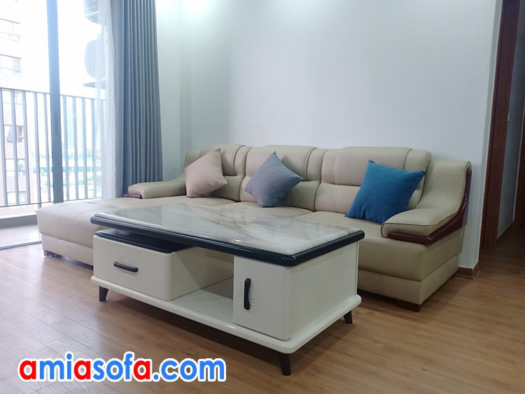 SFD 251 mẫu sofa da góc hiện đại