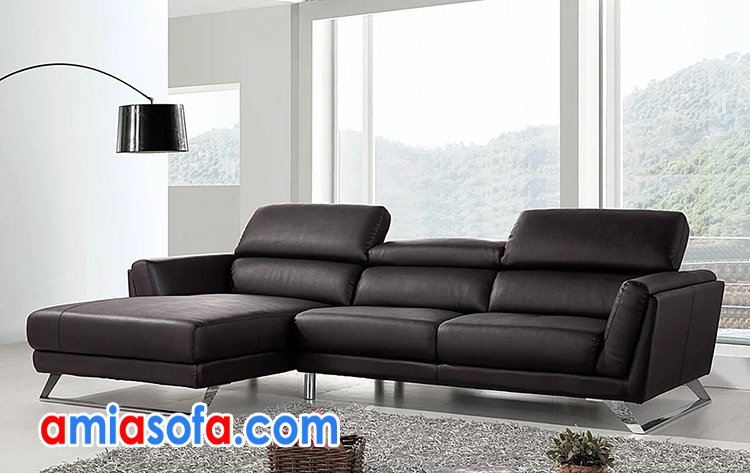 sofa da góc chữ L thiết kế thông minh SFD 254