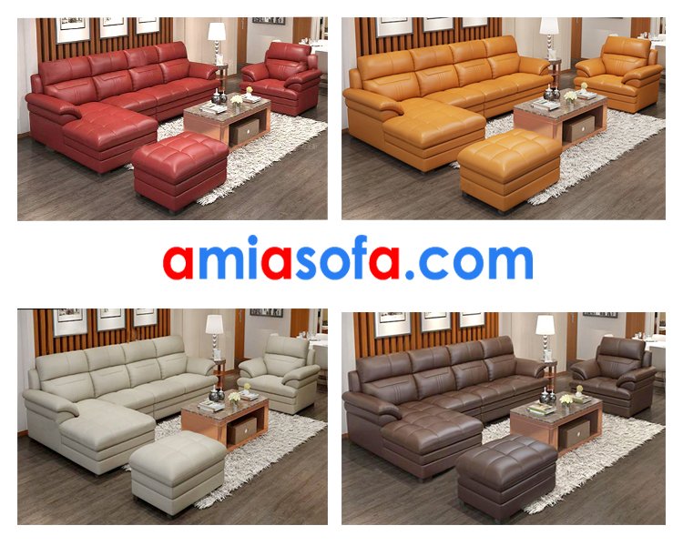hình ảnh bộ sofa da sang trọng SFD 204 với đa dạng màu sắc