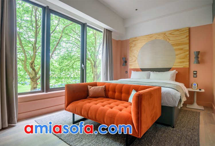 Sofa màu cam cho phòng ngủ cá tính