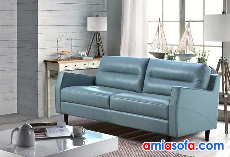 Ghế sofa da nhỏ màu xanh lam