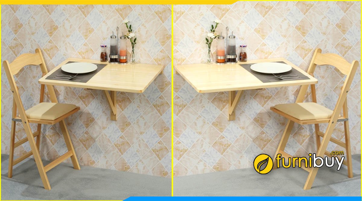 Dòng bàn ăn gắn tường thông minh nhỏ gọn 2 ghế