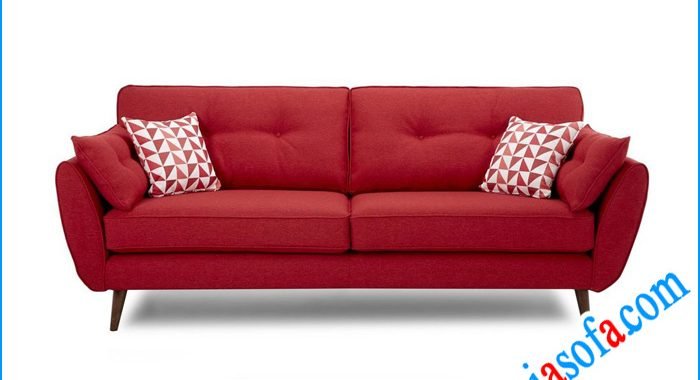 Hình ảnh mẫu sofa văng nỉ đẹp AmiA-3006b mầu đỏ