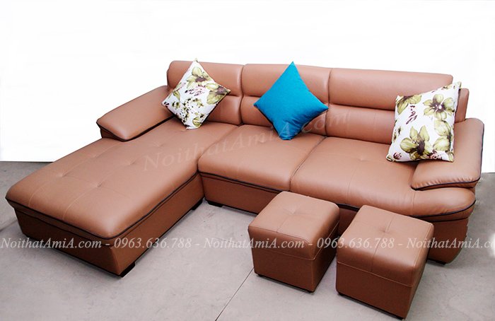 Hình ảnh sofa da đẹp dạng góc