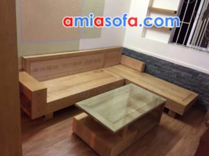 ghế sofa gỗ dạng góc chữ L cho phòng khách hiện đại AmiA SFG 2405