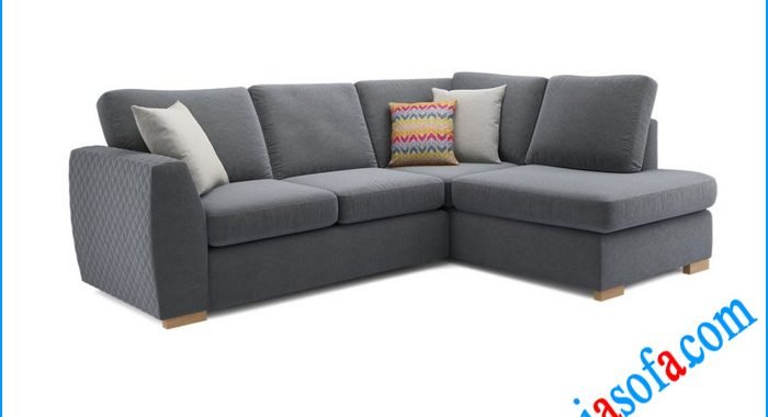 Hình ảnh mẫu sofa góc nỉ đẹp AmiA 3006a mầu xanh ghi xám