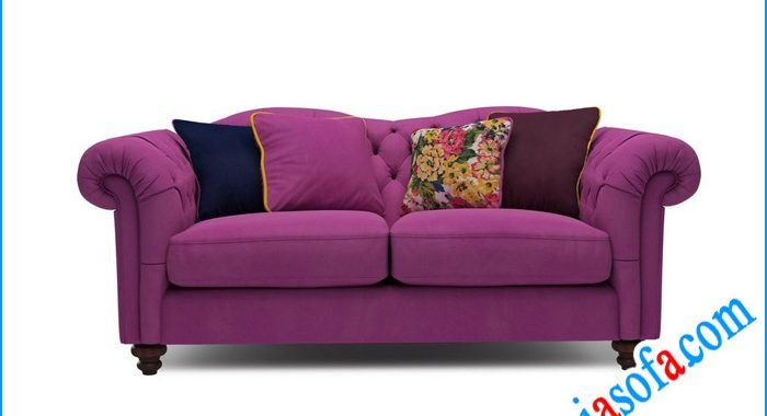 Hình ảnh mẫu sofa văng nỉ sang trọng SFV 0707A màu tím