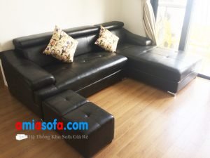 Hình ảnh mẫu ghế sofa da đẹp mầu đen sang trọng