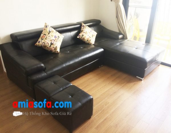 Hình ảnh mẫu ghế sofa da đẹp mầu đen sang trọng