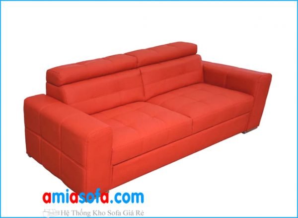 Hình ảnh bộ bàn ghế sofa văng đẹp bằng vải nỉ mầu đỏ đẹp