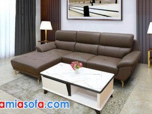 Sofa da SFD 236 có thiết kế góc gọn gàng
