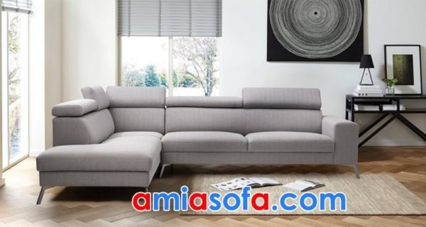 Ghế sofa nỉ dạng góc chữ L đẹp cho phòng khách hiện đại