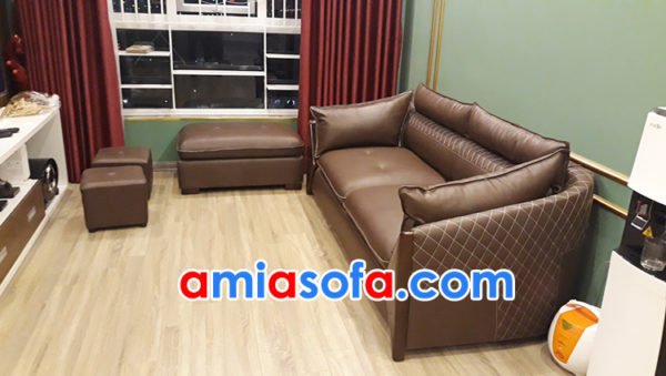 mẫu sofa da SFD 212 kiểu dáng văng