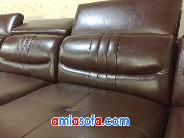 Phần tựa lưng thiết kế sang trọng của bộ sofa da cao cấp SFD 186