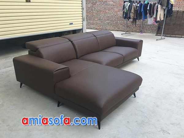 Sofa da dạng góc chữ L hiện đại