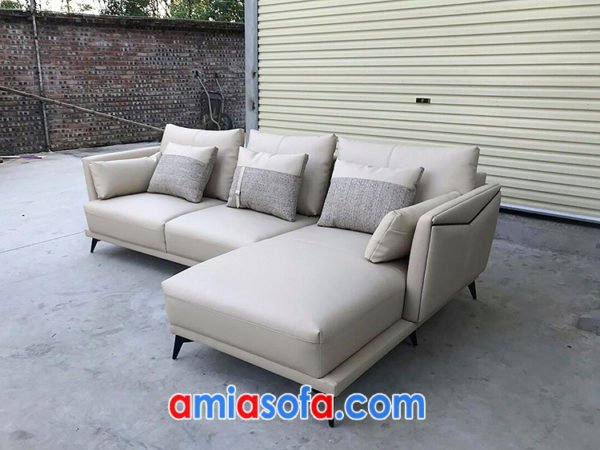 Sofa góc chất da đẹp sang trọng