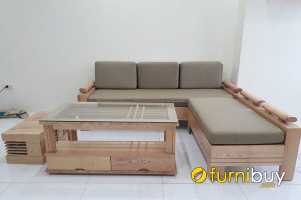 mẫu sofa gỗ sồi đẹp hiện đại
